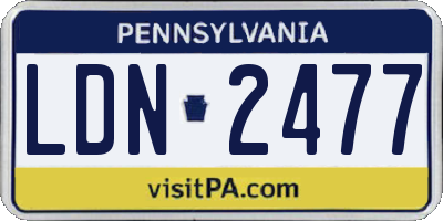 PA license plate LDN2477