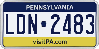 PA license plate LDN2483