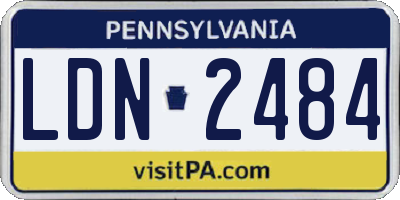 PA license plate LDN2484