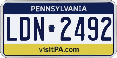 PA license plate LDN2492