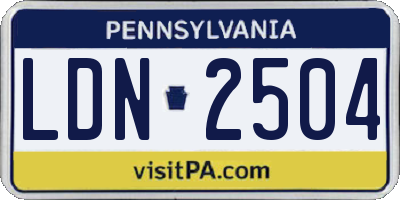 PA license plate LDN2504