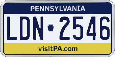 PA license plate LDN2546