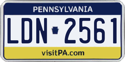 PA license plate LDN2561