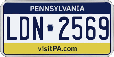 PA license plate LDN2569