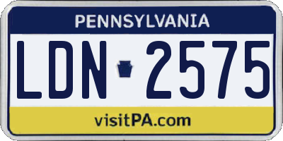PA license plate LDN2575