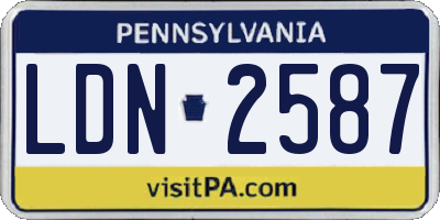PA license plate LDN2587