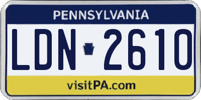 PA license plate LDN2610
