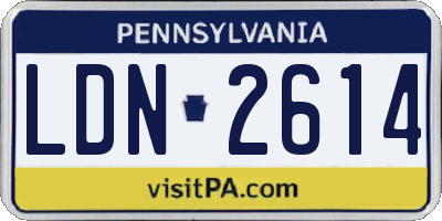 PA license plate LDN2614