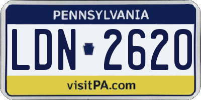 PA license plate LDN2620