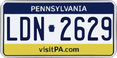 PA license plate LDN2629