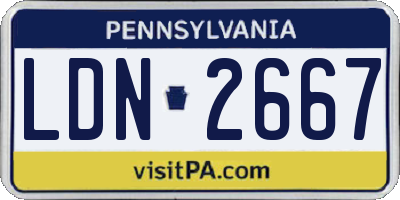 PA license plate LDN2667