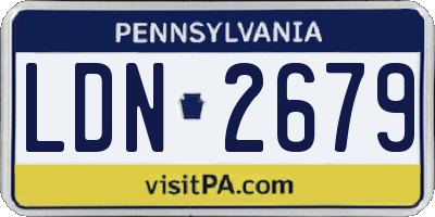 PA license plate LDN2679