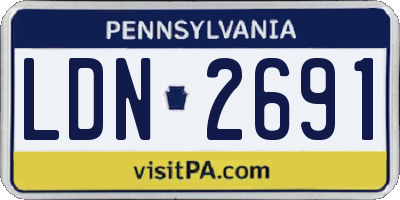 PA license plate LDN2691