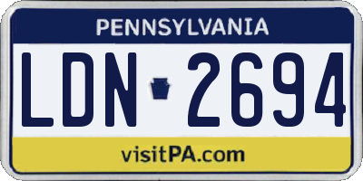 PA license plate LDN2694