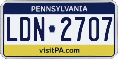 PA license plate LDN2707