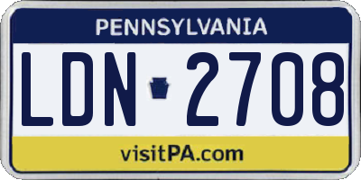 PA license plate LDN2708