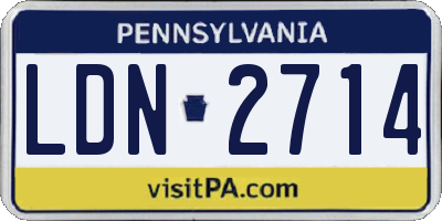 PA license plate LDN2714