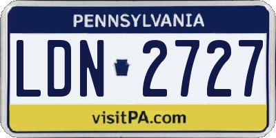PA license plate LDN2727