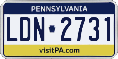 PA license plate LDN2731