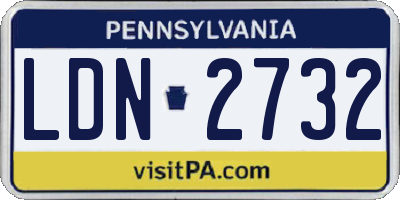 PA license plate LDN2732