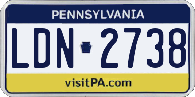 PA license plate LDN2738