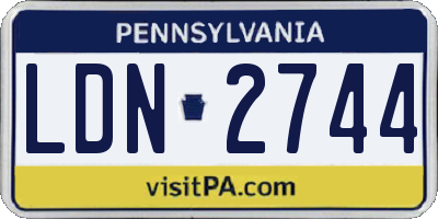 PA license plate LDN2744