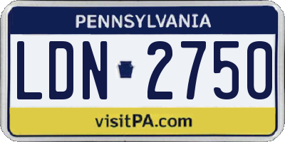 PA license plate LDN2750