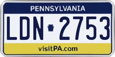 PA license plate LDN2753