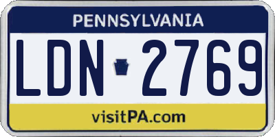 PA license plate LDN2769