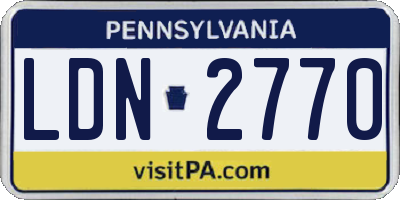 PA license plate LDN2770