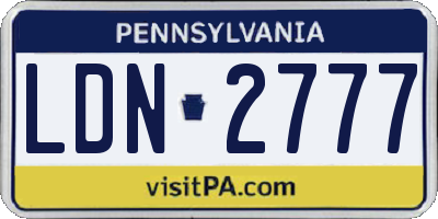 PA license plate LDN2777