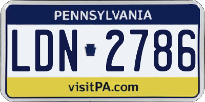 PA license plate LDN2786