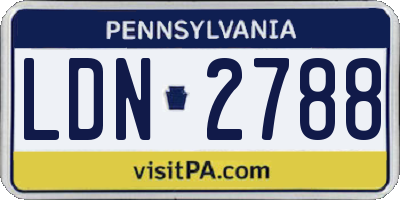 PA license plate LDN2788