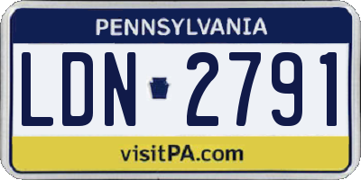 PA license plate LDN2791