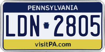 PA license plate LDN2805