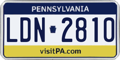 PA license plate LDN2810