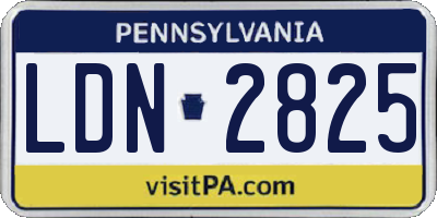 PA license plate LDN2825