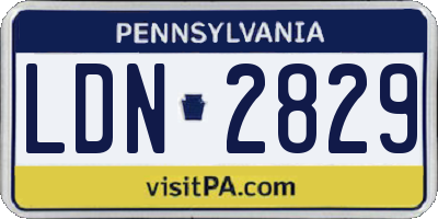 PA license plate LDN2829