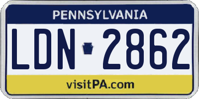 PA license plate LDN2862