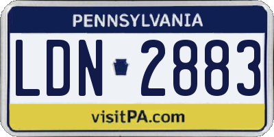 PA license plate LDN2883