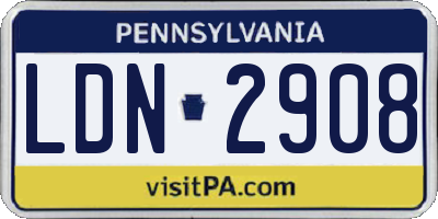 PA license plate LDN2908
