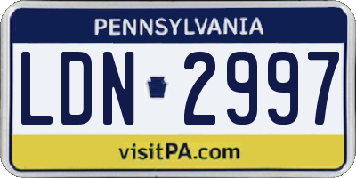 PA license plate LDN2997