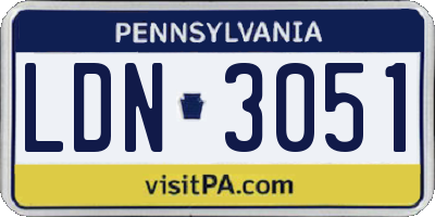 PA license plate LDN3051