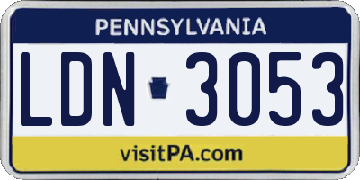 PA license plate LDN3053