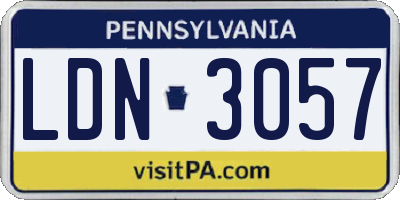 PA license plate LDN3057