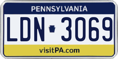 PA license plate LDN3069