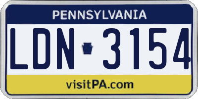 PA license plate LDN3154