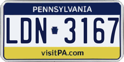 PA license plate LDN3167