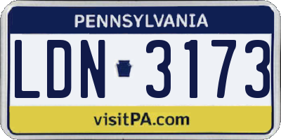 PA license plate LDN3173