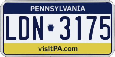PA license plate LDN3175
